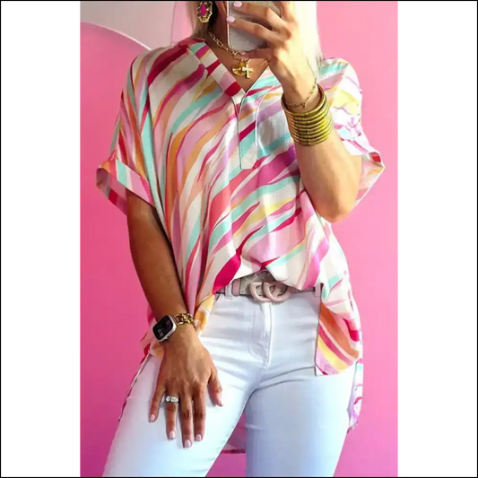 Needful Things: Abstract Print Blouse - so Fabulous it Hurts 🤪 - Multicolour / s - Blouses on Sale Worldwide Shipping