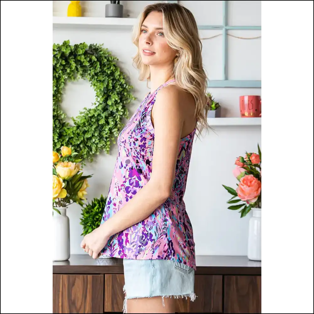 Needful Things: Abstract Print Boho Sleeveless Top - Goddess 💅 - Shirts Tank Tops on Sale Worldwide Shipping