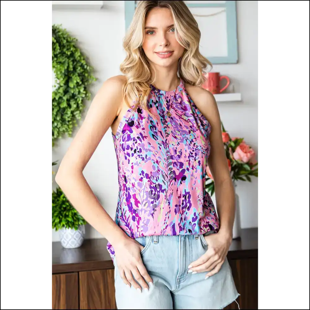 Needful Things: Abstract Print Boho Sleeveless Top - Goddess 💅 - Multicolor / s - Shirts Tank Tops on Sale Worldwide Shipping