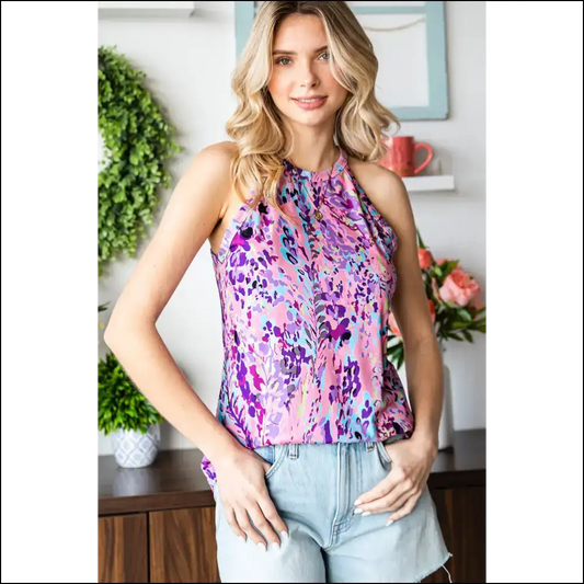 Needful Things: Abstract Print Boho Sleeveless Top - Goddess 💅 - Multicolor / s - Shirts Tank Tops on Sale Worldwide Shipping