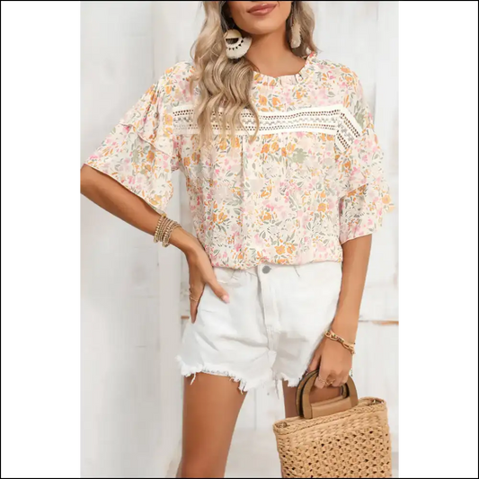 Needful Things: Batwing Blouse - Ditch the Couch Rock Floral Print 🌺 - Multicolor / s - Blouses on Sale Worldwide Shipping