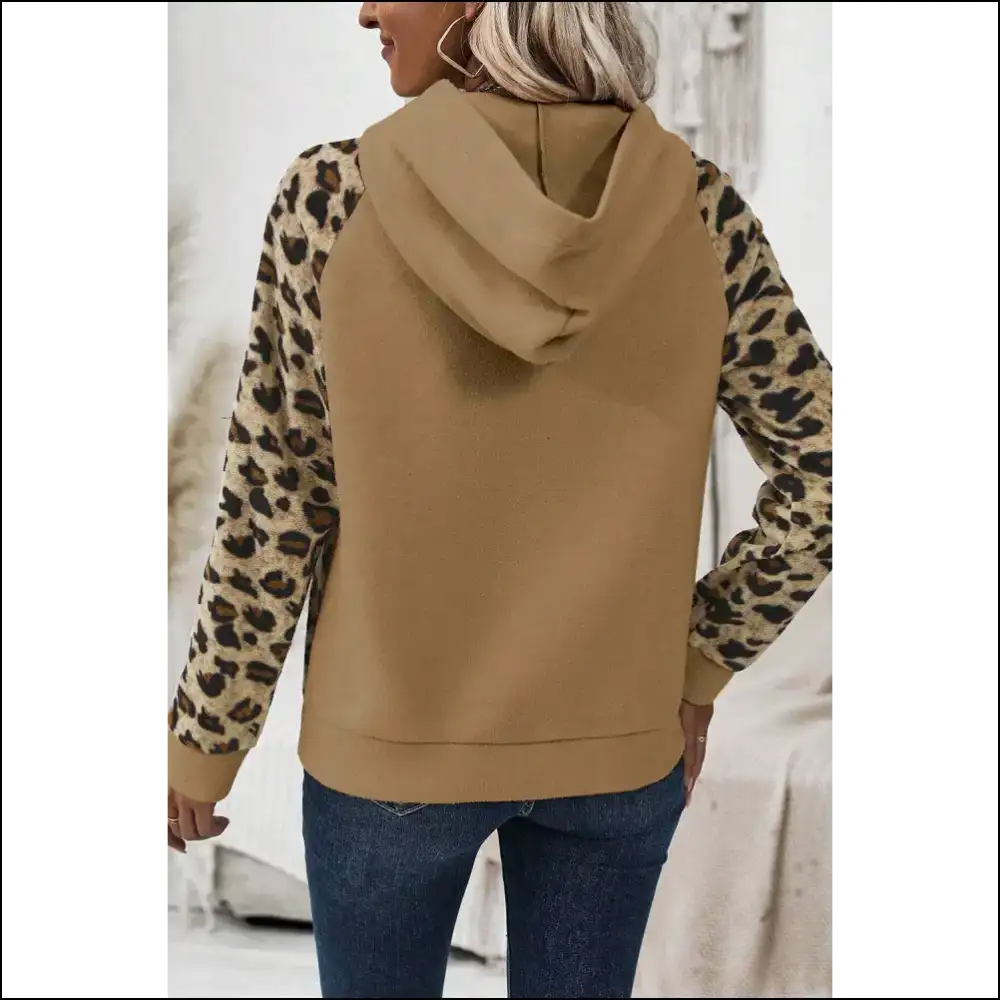 Needful Things: Beige Leopard Patchwork Hoodie - Fabulous! 🐆 - Sweatshirts & Hoodies on Sale Worldwide Shipping