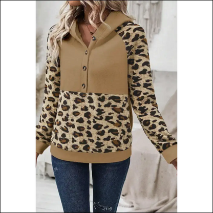 Needful Things: Beige Leopard Patchwork Hoodie - Fabulous! 🐆 - Sweatshirts & Hoodies on Sale Worldwide Shipping
