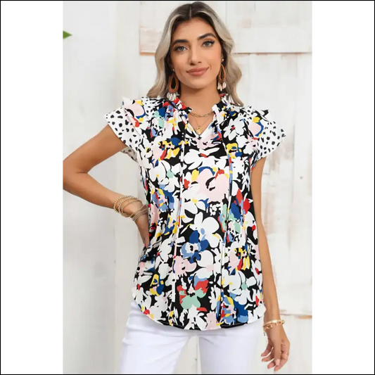 Needful Things: Black Floral Blouse – Prepare for Compliments! 🖤💐 - s - Blouses on Sale Worldwide Shipping