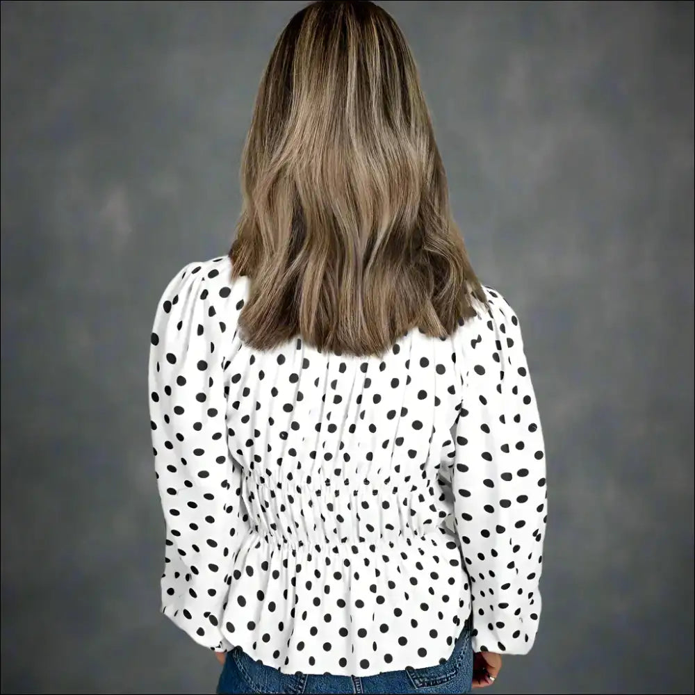 Needful Things: Black Polka Dot Domination! Bow Down Square Neck! 🖤 - Blouses on Sale Worldwide Shipping