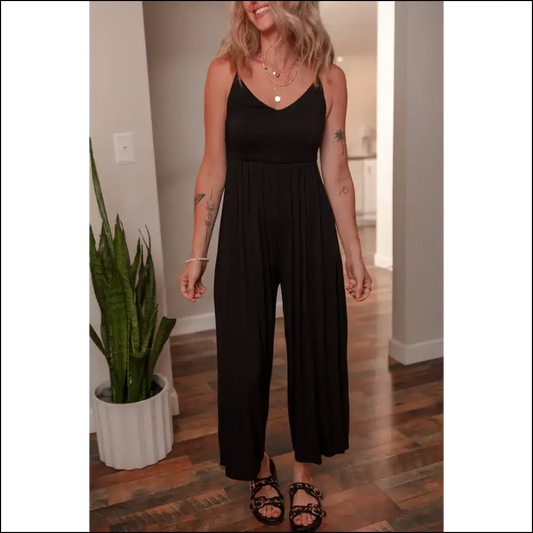 Needful Things: Black Spaghetti Strap Jumpsuit Fabulous! Wide Leg Dreams. 🖤 - s - Jumpsuits & Rompers on Sale Worldwide Shipping