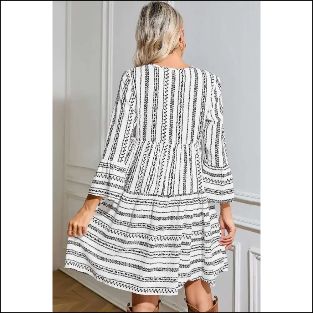 Needful Things: Black Striped Mini Dress - Fringe Benefits! 🖤 - Short Dresses on Sale Worldwide Shipping