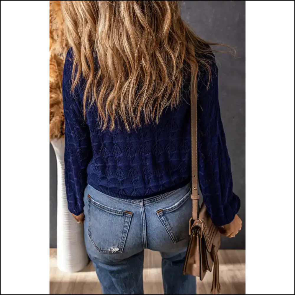 Needful Things: Blue Lightweight Buttoned Crochet Cardigan of Doom! 😈 - Cardigans on Sale Worldwide Shipping