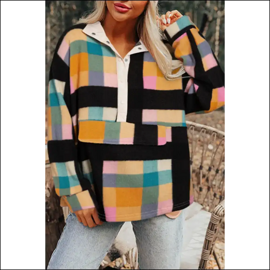 Needful Things: Chic Black Checkered Comfort! 🖤💀 - s - Sweatshirts & Hoodies on Sale Worldwide Shipping