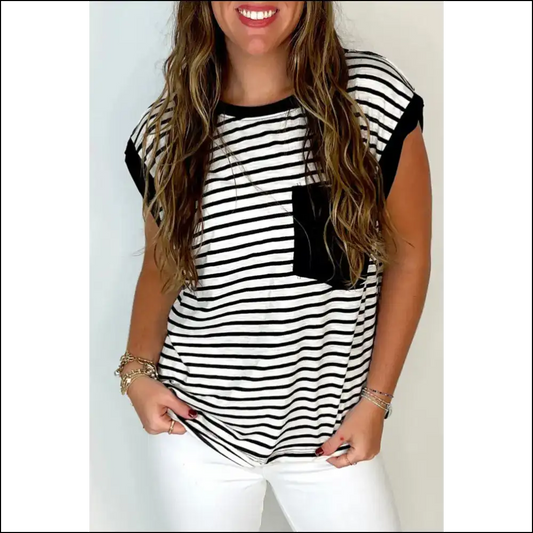 Needful Things: Chic Black Stripe Fabulous 🖤 Sleeveless Top - s - Tops Tank on Sale Worldwide Shipping