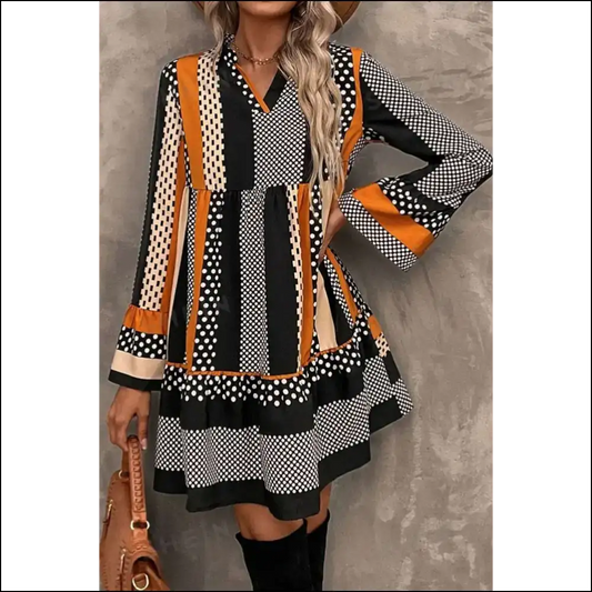 Needful Things: Chic Black Striped Polka Dot Mini Dress - Dangerously Cute 😈 - s - Short Dresses on Sale Worldwide Shipping