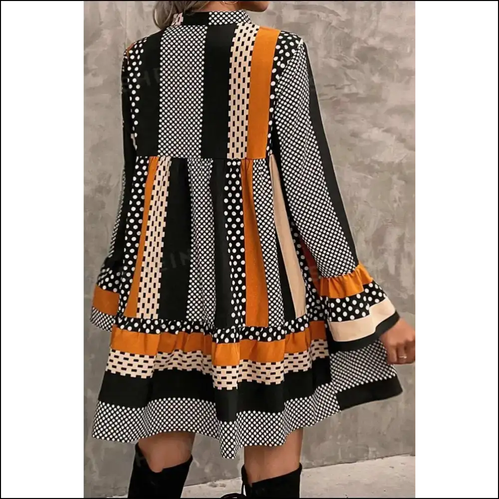Needful Things: Chic Black Striped Polka Dot Mini Dress - Dangerously Cute 😈 - Short Dresses on Sale Worldwide Shipping