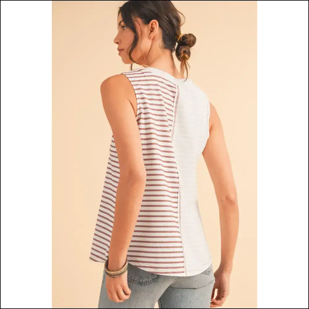 Needful Things: Chic Brown Striped Tank - Warning: May Cause Excessive Sunshine! ?️ - Tops on Sale Worldwide Shipping