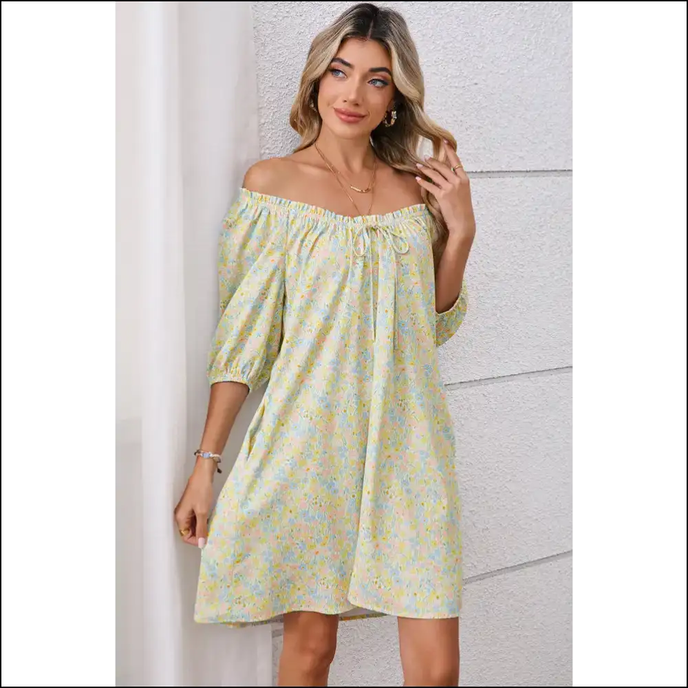 Needful Things: Chic Green Floral Mini Dress – Warning: May Cause Excessive Compliments 😈 - Short Dresses on Sale Worldwide Shipping