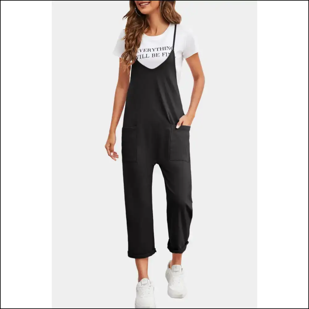 Needful Things Chic Green Pocketed Jumpsuit: Hug! 🐸 - Black / s - Jumpsuits & Rompers on Sale Worldwide Shipping