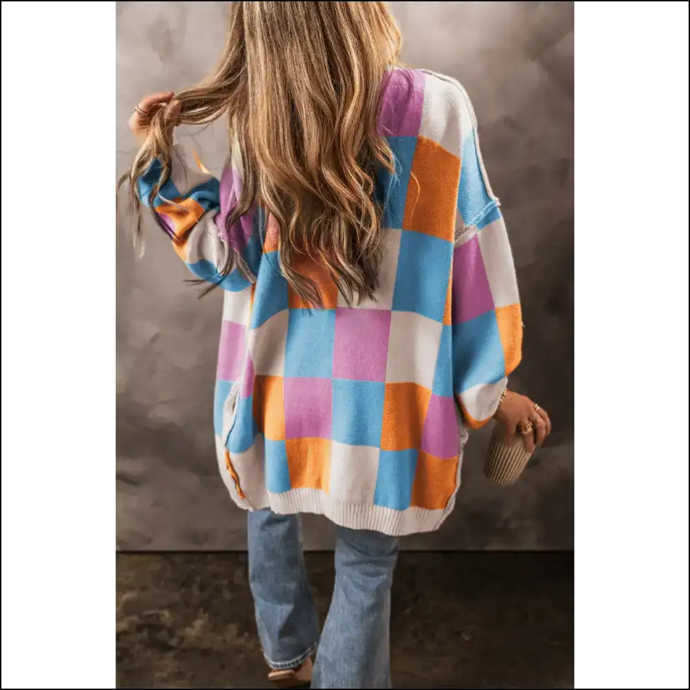 Needful Things: Chic Orange Checkered Cardigan! 🔥🍊 Check Yourself! - Cardigans on Sale Worldwide Shipping