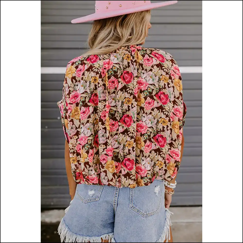 Needful Things Chic Pink Floral Print Boho Blouse your Closet will Crave - Blouses on Sale Worldwide Shipping