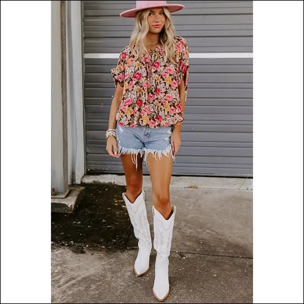 Needful Things Chic Pink Floral Print Boho Blouse your Closet will Crave - Blouses on Sale Worldwide Shipping
