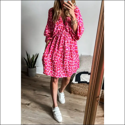 Needful Things: Chic Pink Leopard Dress – so Wild it Roars! 🐆 - s - Short Dresses on Sale Worldwide Shipping