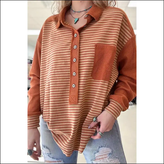 Needful Things: Chic Red Stripe Sweatshirt Fabulous 💋 - 1x - Plus Size Tops on Sale Worldwide Shipping