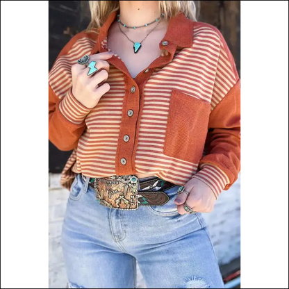 Needful Things: Chic Red Stripe Sweatshirt Fabulous 💋 - Plus Size Tops on Sale Worldwide Shipping