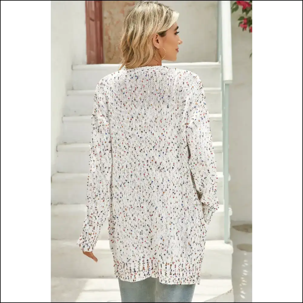 Needful Things: Chic White Dotted Cardigan - Polka Dotty I’m Knot Kidding! 🤪 - Cardigans on Sale Worldwide Shipping