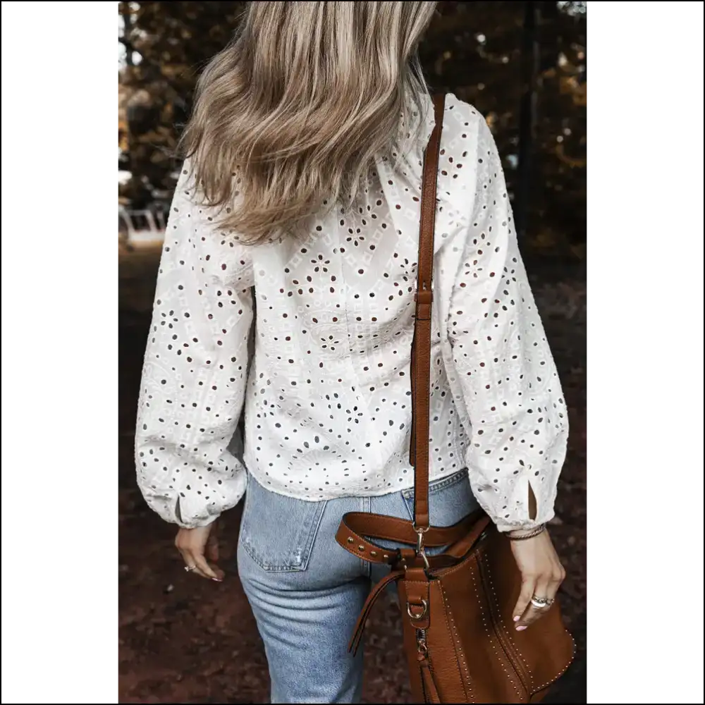 Needful Things: Chic White Eyelet Blouse - so Fancy! 😇 - Blouses on Sale Worldwide Shipping