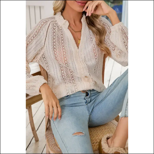 Needful Things: Chic White Frill Blouse – so Frilly It’s Practically Illegal 😇 - s - Blouses on Sale Worldwide Shipping