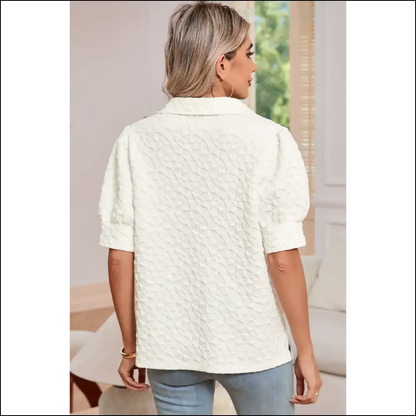 Needful Things: Chic White v Neck Puff Sleeve Perfection (...!) 💀😇 - t Shirts on Sale Worldwide Shipping