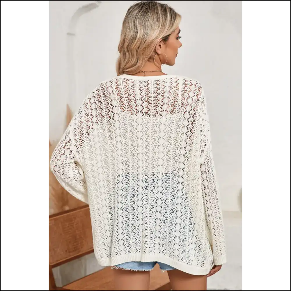Needful Things: Crochet Knit Drop Shoulder Cardigan - Hide your Sins in Style! 😇 - Cardigans on Sale Worldwide Shipping