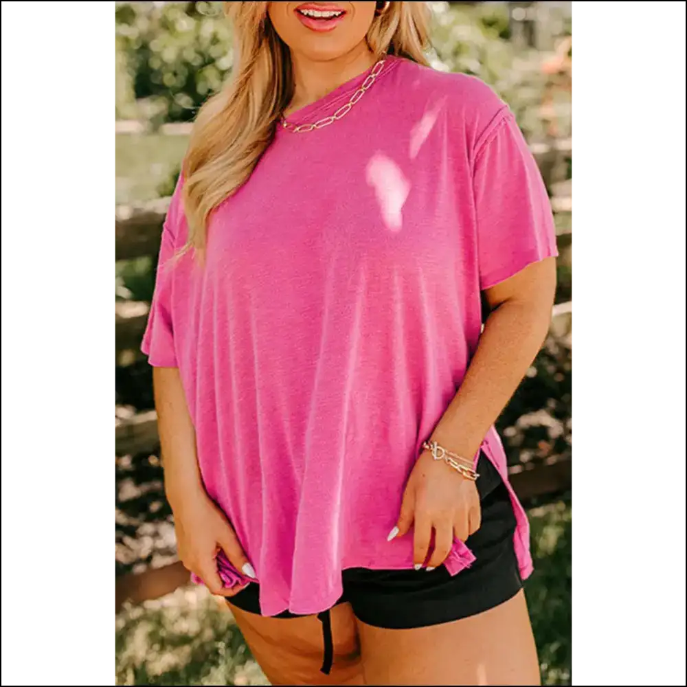 Needful Things: Drop the Shoulder not your Confidence! 😜 - Pink / 1x - Plus Size Tops on Sale Worldwide Shipping