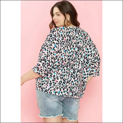 Needful Things: Fierce Brown Leopard v Neck Batwing - Hear us Roar 🐆 - Plus Size Tops on Sale Worldwide Shipping