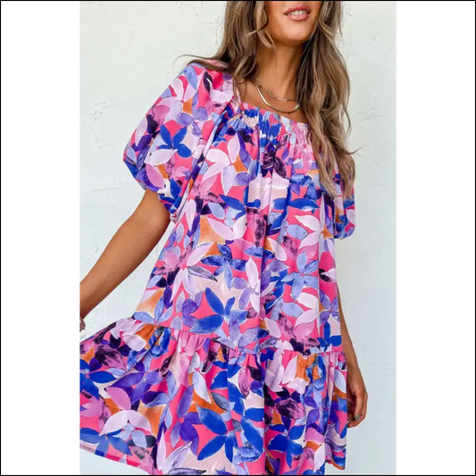 Needful Things: Flirty Purple Flower Mini Dress – Goddess 💜💀 - s - Short Dresses on Sale Worldwide Shipping