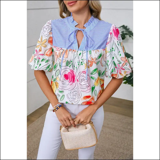 Needful Things: Floral Print Frenzy you Multicolour Disaster! 💐 - s - Blouses on Sale Worldwide Shipping