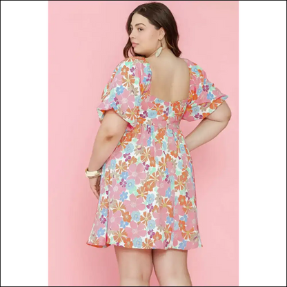 Needful Things: Floral Puff Sleeve Fab! 🌼 Warning: May Cause Excessive Compliments - Plus Size Dresses on Sale Worldwide Shipping