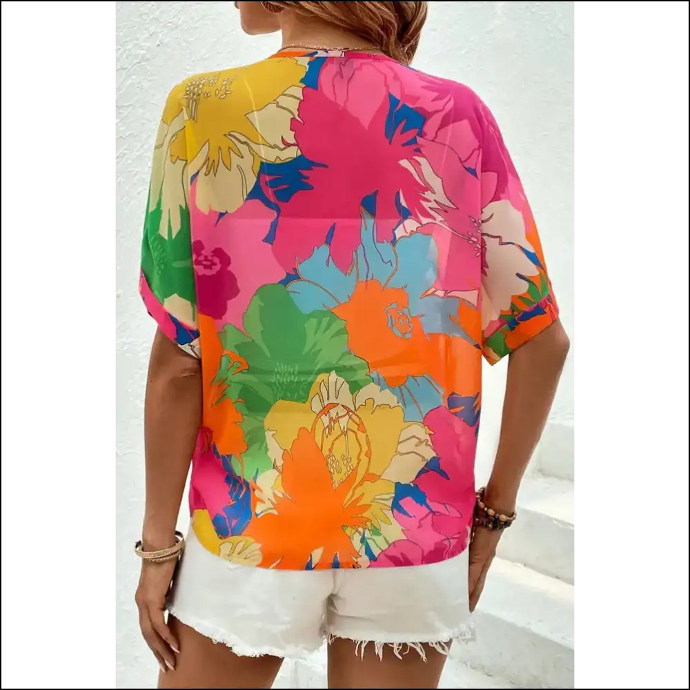 Needful Things: Floral V-neck Boho Blouse – Bloom! 🌼💀 - Blouses on Sale Worldwide Shipping