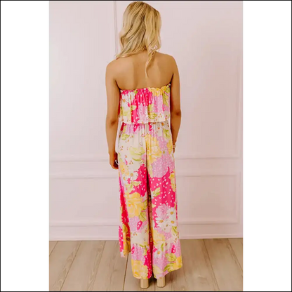 Needful Things: from Drab to Fab in Floral Print Ruffled Tube Jumpsuit! 🌼💀 - Jumpsuits & Rompers on Sale Worldwide Shipping