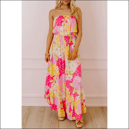 Needful Things: from Drab to Fab in Floral Print Ruffled Tube Jumpsuit! 🌼💀 - Multicolour / s - Jumpsuits & Rompers on Sale Worldwide