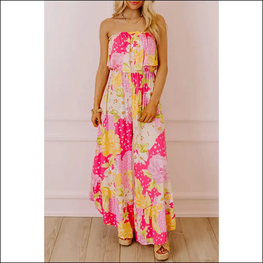Needful Things: from Drab to Fab in Floral Print Ruffled Tube Jumpsuit! 🌼💀 - Multicolour / s - Jumpsuits & Rompers on Sale Worldwide