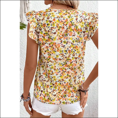 Needful Things: Green Floral Print Blouse – Pillow Soft Head-turning 🌼💀 - Blouses on Sale Worldwide Shipping