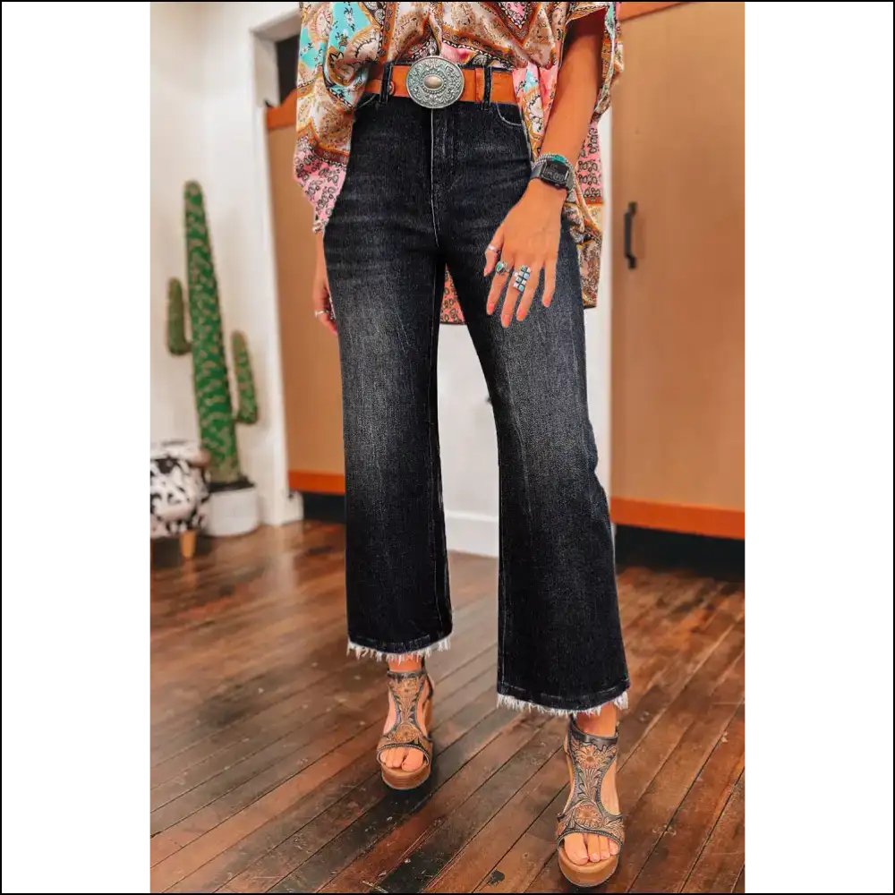Needful Things: High Waist Flared Jeans - Pants so Good They’re Basically a Time Machine 👖🕰️ - Carbon Grey / 4 - on Sale Worldwide Shipping