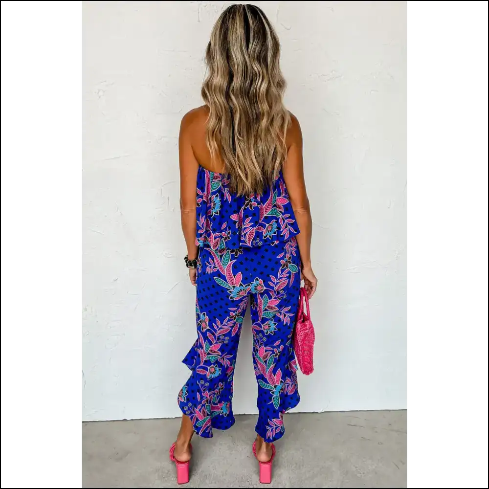 Needful Things: Jumpsuit so Good It’s Basically Legal Theft 🌴 Blue Boho Ruffle Overlay - Jumpsuits & Rompers on Sale Worldwide Shipping
