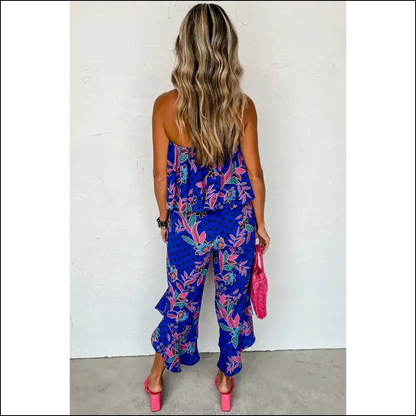 Needful Things: Jumpsuit so Good It’s Basically Legal Theft 🌴 Blue Boho Ruffle Overlay - Jumpsuits & Rompers on Sale Worldwide Shipping