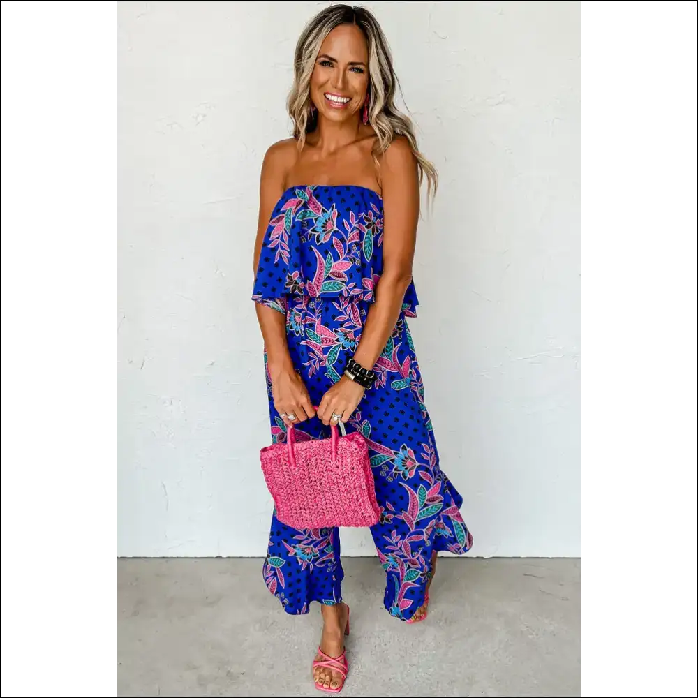 Needful Things: Jumpsuit so Good It’s Basically Legal Theft 🌴 Blue Boho Ruffle Overlay - Jumpsuits & Rompers on Sale Worldwide Shipping