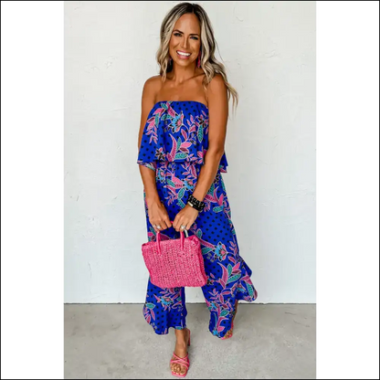 Needful Things: Jumpsuit so Good It’s Basically Legal Theft 🌴 Blue Boho Ruffle Overlay - Jumpsuits & Rompers on Sale Worldwide Shipping