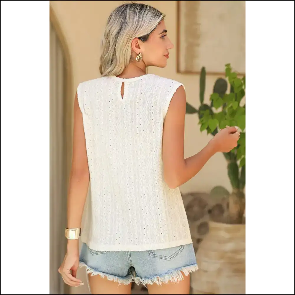 Needful Things: Lace Crochet Keyhole Top - Prepare for Stares! 😉 - Sleeveless Shirts Tank Tops on Sale Worldwide Shipping