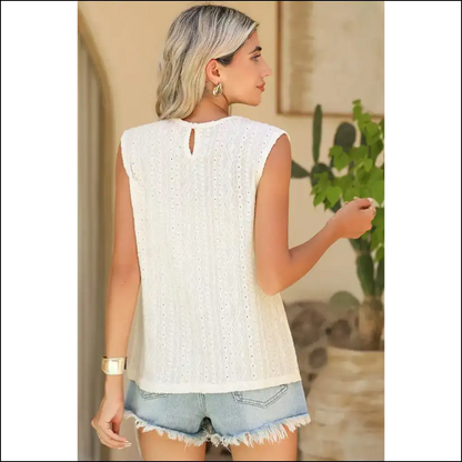 Needful Things: Lace Crochet Keyhole Top - Prepare for Stares! 😉 - Sleeveless Shirts Tank Tops on Sale Worldwide Shipping