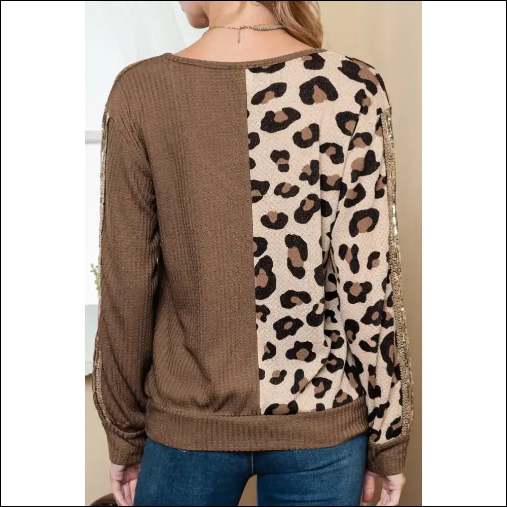 🐆 Needful Things: Leopard Print Color Block Top! 🔥 i Woke Up Feeling Like a Basic Witch. not Today Satan! 😈 - Long Sleeve Tops Shirts &