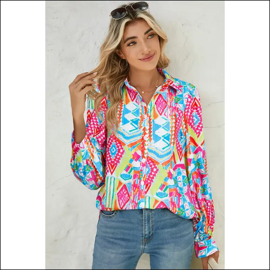 Needful Things: Multicolour Abstract Print Shirt – Instant Art! s - Blouses on Sale Worldwide Shipping