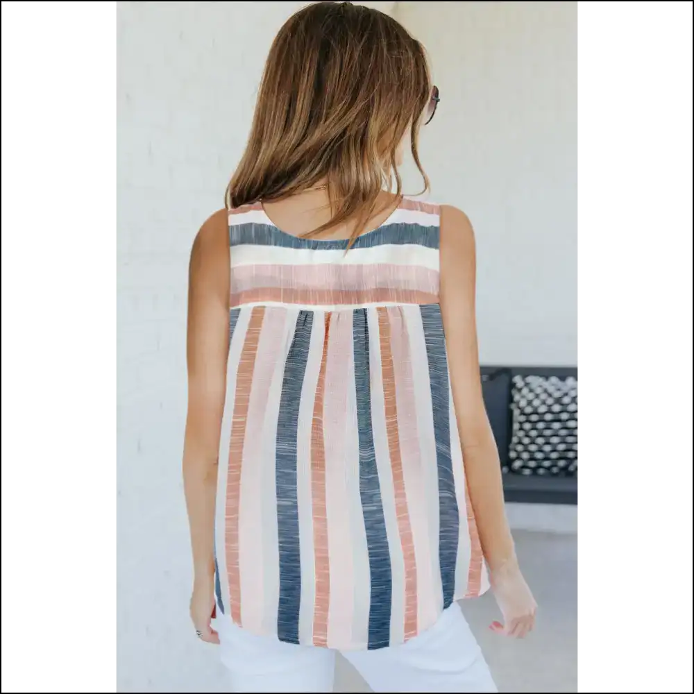 Needful Things: Neck Sleeveless Tank - Stripe Tease! 🤪 Colorful Striped - Shirts Tops on Sale Worldwide Shipping